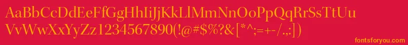 KeplerstdDisp-Schriftart – Orangefarbene Schriften auf rotem Hintergrund