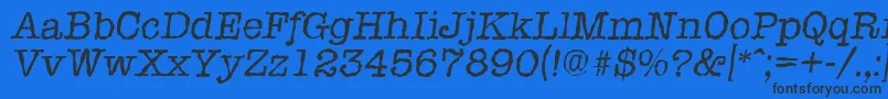 TypewriterrandomItalic Font – Black Fonts on Blue Background