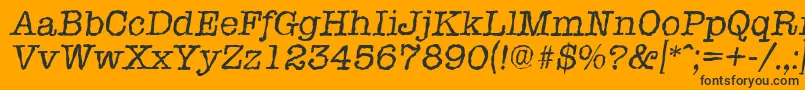 TypewriterrandomItalic Font – Black Fonts on Orange Background