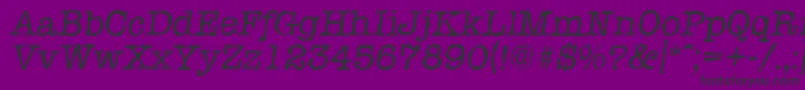 TypewriterrandomItalic Font – Black Fonts on Purple Background