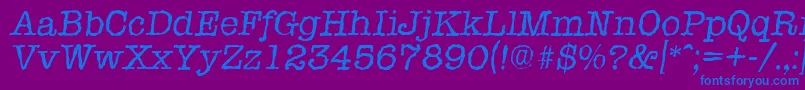 Шрифт TypewriterrandomItalic – синие шрифты на фиолетовом фоне