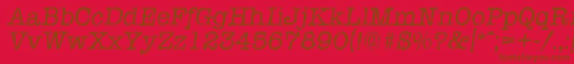 Шрифт TypewriterrandomItalic – коричневые шрифты на красном фоне