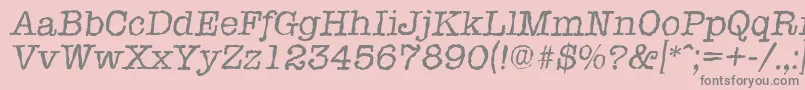 TypewriterrandomItalic-Schriftart – Graue Schriften auf rosa Hintergrund