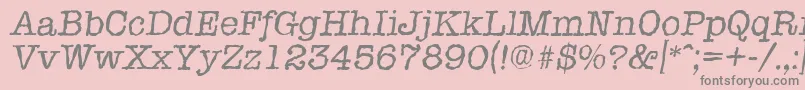 フォントTypewriterrandomItalic – ピンクの背景に灰色の文字