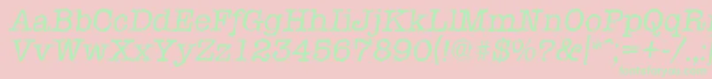TypewriterrandomItalic Font – Green Fonts on Pink Background