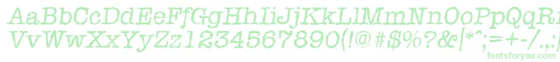 TypewriterrandomItalic Font – Green Fonts on White Background