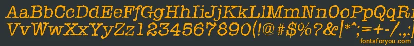 Шрифт TypewriterrandomItalic – оранжевые шрифты на чёрном фоне