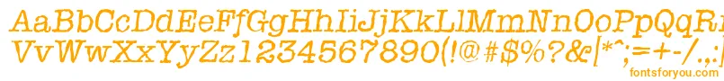 TypewriterrandomItalic Font – Orange Fonts on White Background