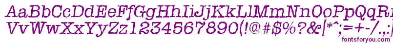 TypewriterrandomItalic-fontti – violetit fontit valkoisella taustalla