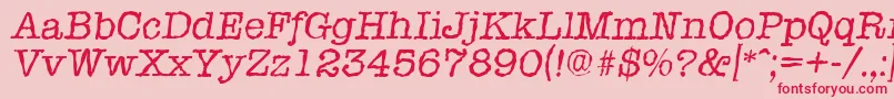 Шрифт TypewriterrandomItalic – красные шрифты на розовом фоне