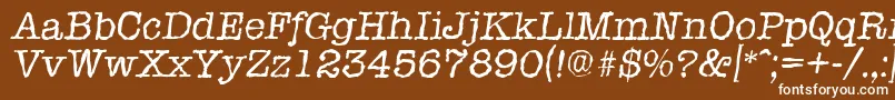 TypewriterrandomItalic Font – White Fonts on Brown Background