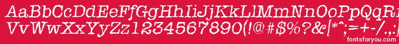 TypewriterrandomItalic Font – White Fonts on Red Background