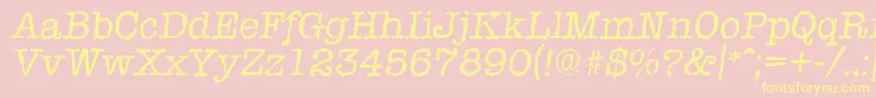 TypewriterrandomItalic Font – Yellow Fonts on Pink Background