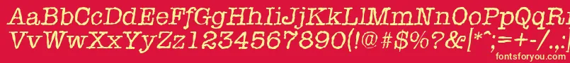 Шрифт TypewriterrandomItalic – жёлтые шрифты на красном фоне