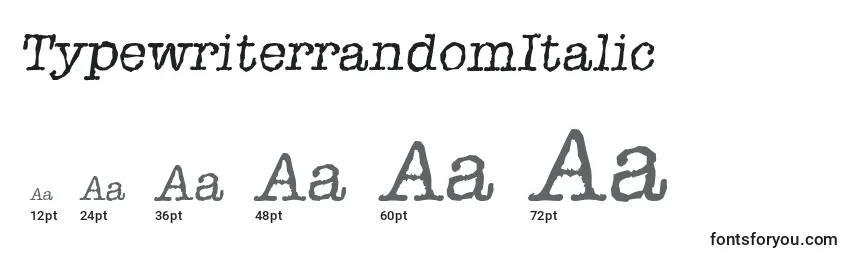 Размеры шрифта TypewriterrandomItalic