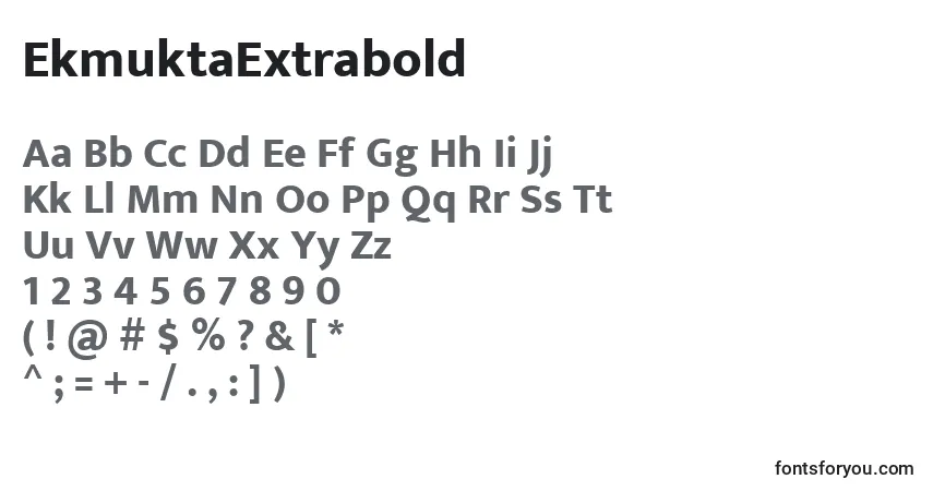 Schriftart EkmuktaExtrabold – Alphabet, Zahlen, spezielle Symbole
