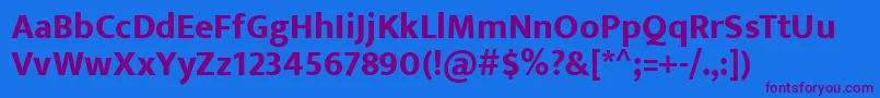 EkmuktaExtrabold Font – Purple Fonts on Blue Background