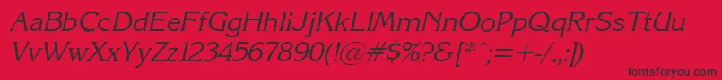 KarinacItalic Font – Black Fonts on Red Background