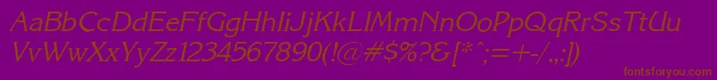 Шрифт KarinacItalic – коричневые шрифты на фиолетовом фоне