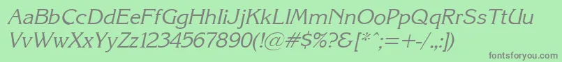 KarinacItalic Font – Gray Fonts on Green Background
