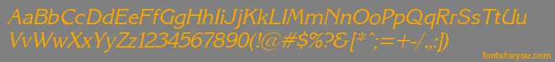 KarinacItalic Font – Orange Fonts on Gray Background