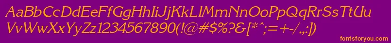 KarinacItalic Font – Orange Fonts on Purple Background