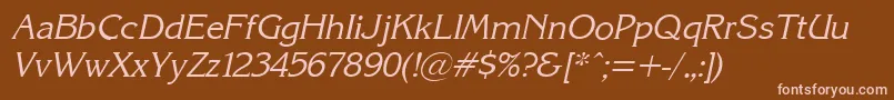 KarinacItalic Font – Pink Fonts on Brown Background