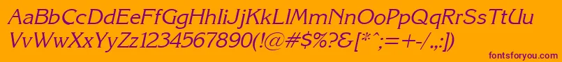 KarinacItalic Font – Purple Fonts on Orange Background