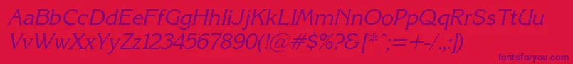 KarinacItalic Font – Purple Fonts on Red Background