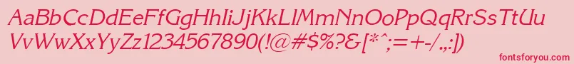 KarinacItalic Font – Red Fonts on Pink Background
