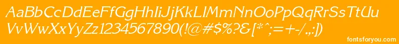 KarinacItalic Font – White Fonts on Orange Background