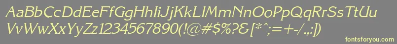 Шрифт KarinacItalic – жёлтые шрифты на сером фоне