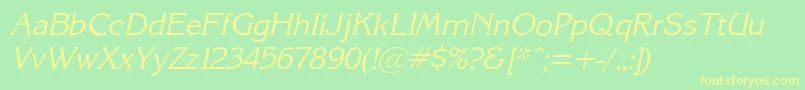 KarinacItalic Font – Yellow Fonts on Green Background