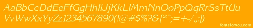 KarinacItalic Font – Yellow Fonts on Orange Background