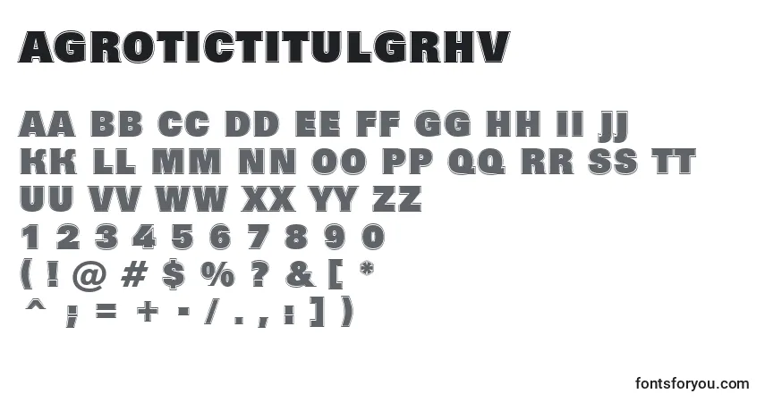 Шрифт AGrotictitulgrhv – алфавит, цифры, специальные символы