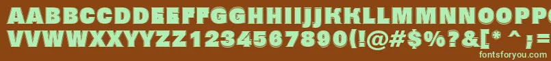 AGrotictitulgrhv Font – Green Fonts on Brown Background