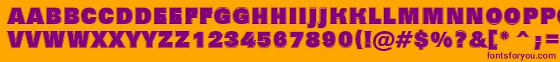 フォントAGrotictitulgrhv – オレンジの背景に紫のフォント