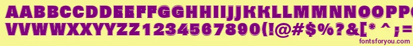 AGrotictitulgrhv Font – Purple Fonts on Yellow Background