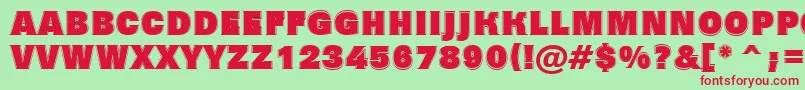 AGrotictitulgrhv Font – Red Fonts on Green Background