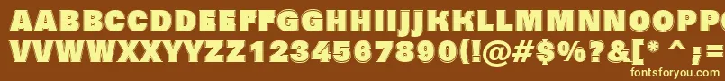 AGrotictitulgrhv-fontti – keltaiset fontit ruskealla taustalla