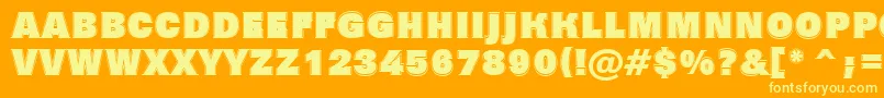 AGrotictitulgrhv-Schriftart – Gelbe Schriften auf orangefarbenem Hintergrund