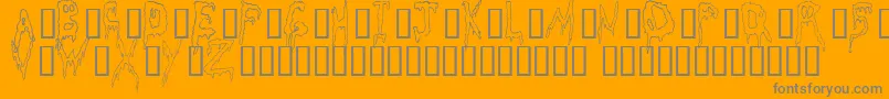 Lisätietoja Grossout-fontista Grossout-fontti – harmaat kirjasimet oranssilla taustalla