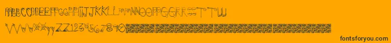 fuente Crazyeyes – Fuentes Negras Sobre Fondo Naranja