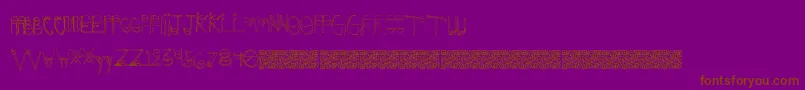 フォントCrazyeyes – 紫色の背景に茶色のフォント