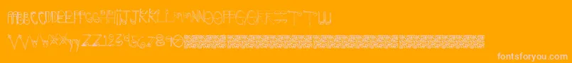 Crazyeyes-fontti – vaaleanpunaiset fontit oranssilla taustalla