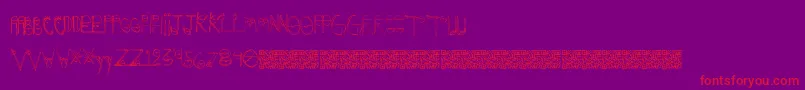 フォントCrazyeyes – 紫の背景に赤い文字