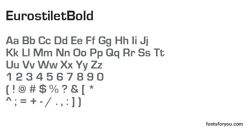 Schriftart EurostiletBold – Alphabet, Zahlen, spezielle Symbole