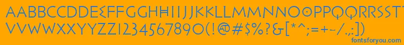 PfhellenicaserifproLight Font – Blue Fonts on Orange Background