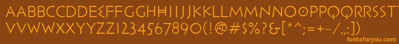 PfhellenicaserifproLight Font – Orange Fonts on Brown Background