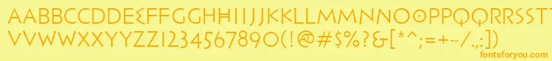 PfhellenicaserifproLight Font – Orange Fonts on Yellow Background